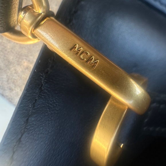 MCM Aren Medium Embossed Leather Tote Black NWT - Picture 8 of 16